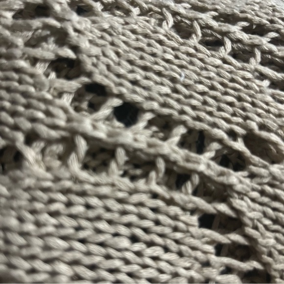 𝅺Lovestitch draped cowl neck open cardigan beige crochet knit Size S - Picture 5 of 16